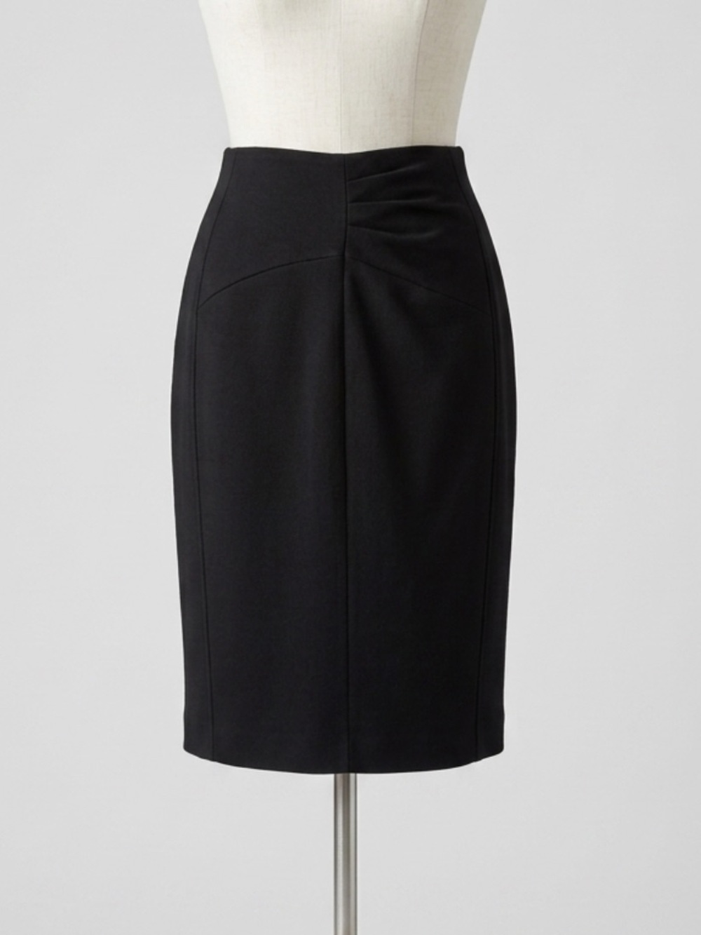 Diane Von Furstenberg DVF Black Pencil Front Soft Ruched Detail Size 10